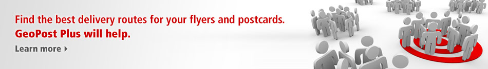 Find the best delivery routes for your flyers and postcards. GeoPost Plus will help.