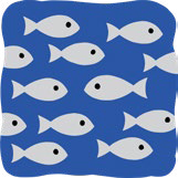 A school of fish swim in one direction. One fish swims in the opposite direction. 