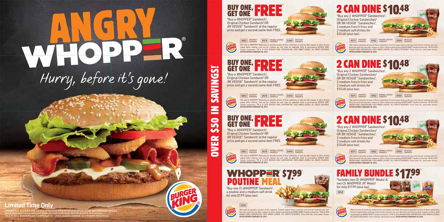 Burger King Canada Coupons canadaal