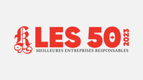 Logo des 50 meilleures entreprises responsables de 2023 de Corporate Knights.
